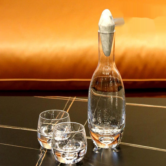 Transparent One Pot Two Cups Wine Set Suit Large Capacity Glass Light Luxury Household