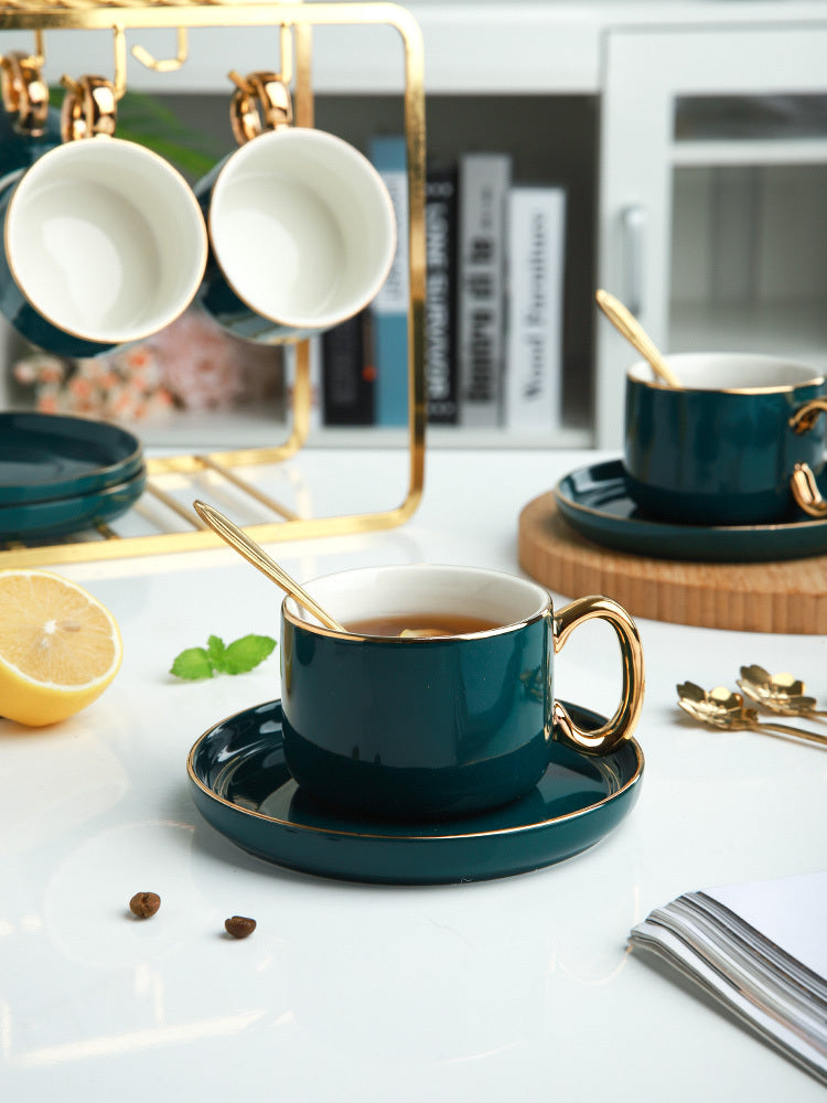 Coffee Cup And Saucer Set Ceramic Cup With Saucer And Spoon Cup Holder Set