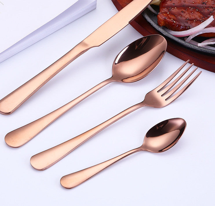 Gold-Plated Stainless Steel Cutlery Western Steak Cutlery Spoon