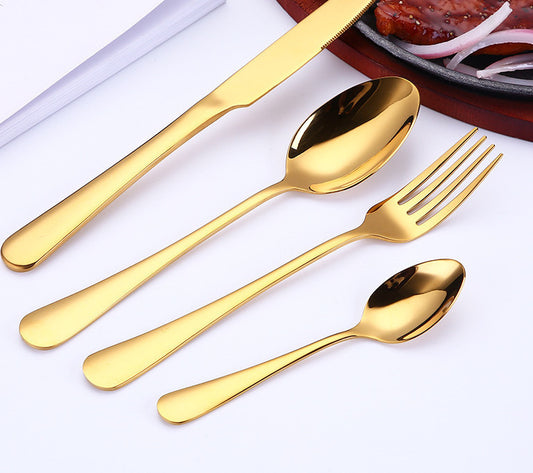 Gold-Plated Stainless Steel Cutlery Western Steak Cutlery Spoon