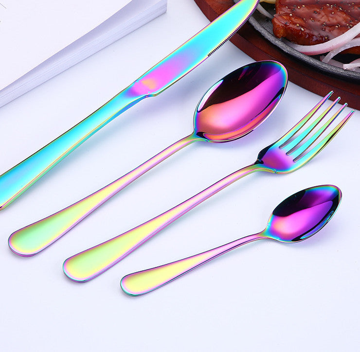 Gold-Plated Stainless Steel Cutlery Western Steak Cutlery Spoon