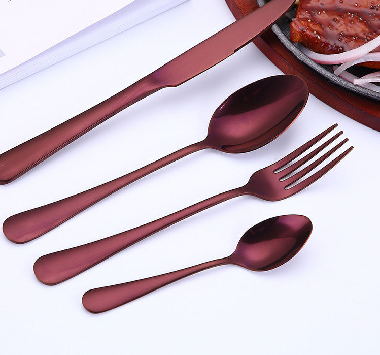 Gold-Plated Stainless Steel Cutlery Western Steak Cutlery Spoon