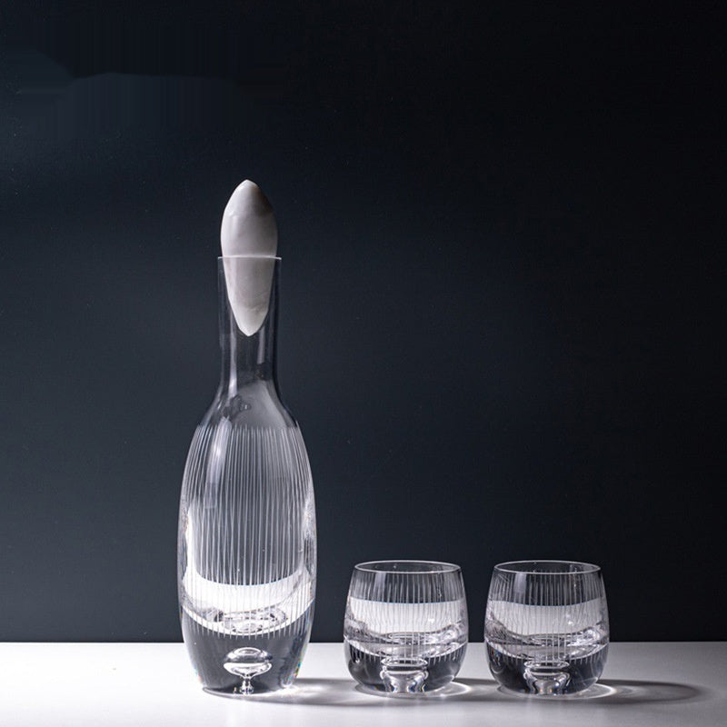 Transparent One Pot Two Cups Wine Set Suit Large Capacity Glass Light Luxury Household