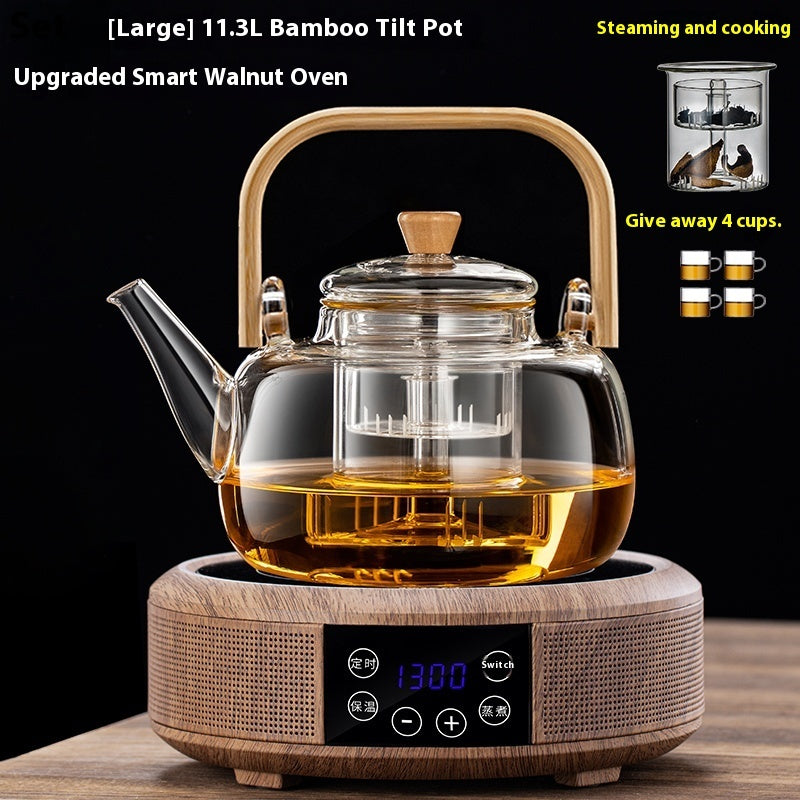 Integrated Steaming And Boiling Glass Teapot 1.3L Large Capacity
