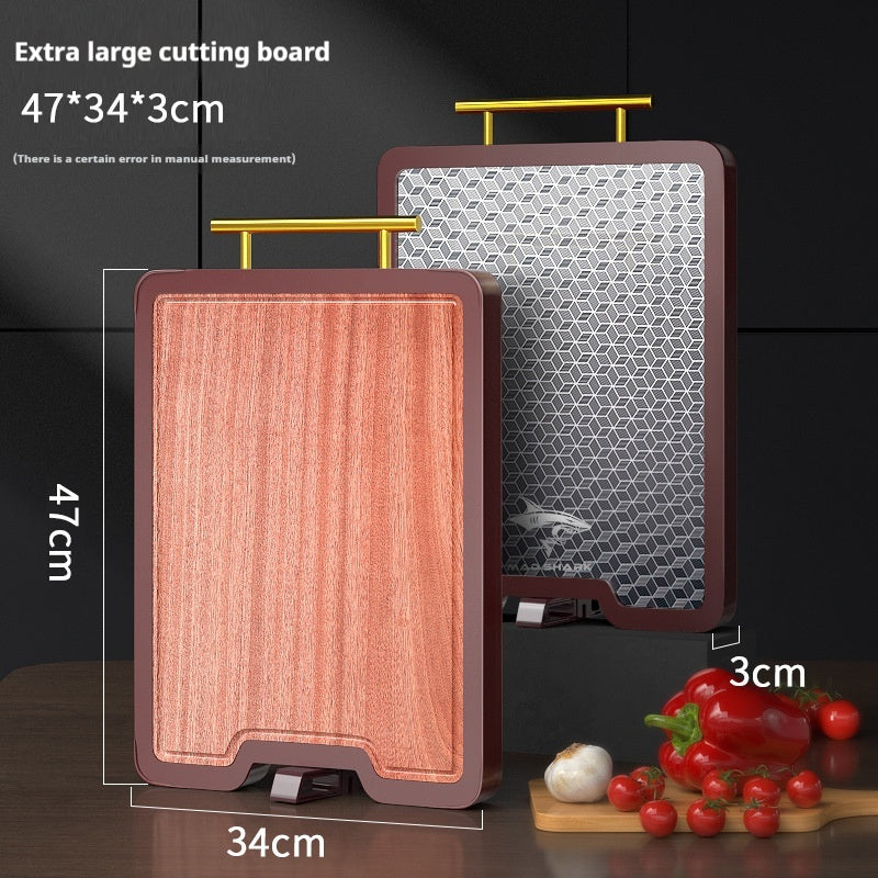 Stainless Steel Cutting Board Household Double-sided Thickened Ebony-TC Handle