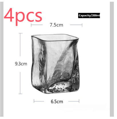 Whiskey Cup Hammered Bubble Crystal Glass