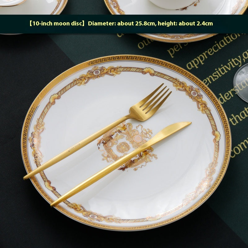 Tangshan Bone Tableware European Household Bowl Plate Dish Bowl