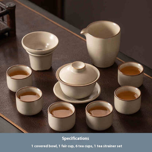 Beige Ru Ware Xi Shi Pot Kung Fu Tea Set