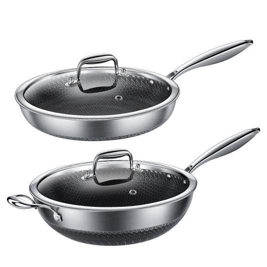 Stainless Steel Double-sided Honeycomb Non-stick Pan