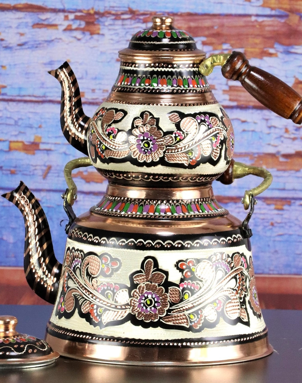 Wooden Handle Hand Painted Teapot Sets
