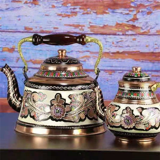 Wooden Handle Hand Painted Teapot Sets