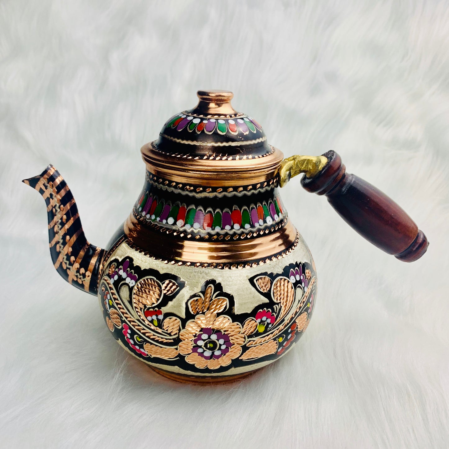 Wooden Handle Hand Painted Teapot Sets