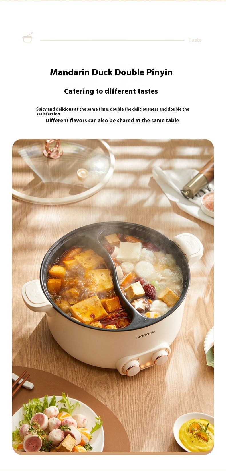 6 L 8L Large Capacity Mandarin Duck Electric Chafing Dish Household Multi-functional Integrated Dormitory Students