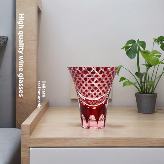 Hand Carved Crystal Glass Drinking Cup