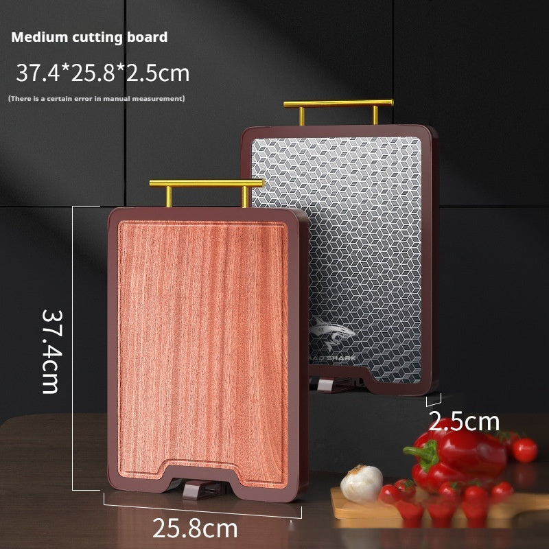 Stainless Steel Cutting Board Household Double-sided Thickened Ebony-TC Handle