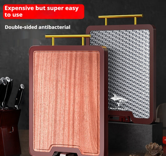 Stainless Steel Cutting Board Household Double-sided Thickened Ebony-TC Handle