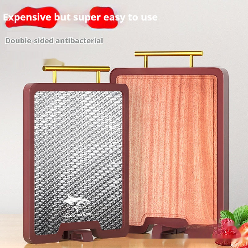 Stainless Steel Cutting Board Household Double-sided Thickened Ebony-TC Handle