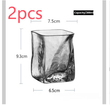 Whiskey Cup Hammered Bubble Crystal Glass