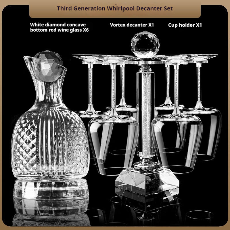 Crystal Spiral Breathing Wine Decanter Burgundy Red Wine Goblet Suit