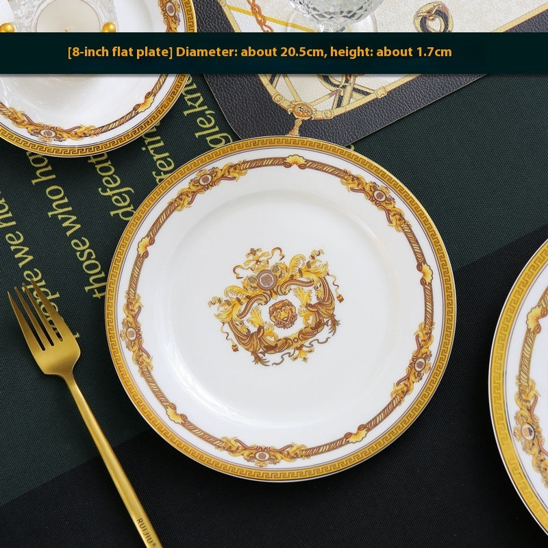 Tangshan Bone Tableware European Household Bowl Plate Dish Bowl
