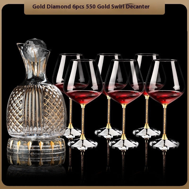 Crystal Spiral Breathing Wine Decanter Burgundy Red Wine Goblet Suit