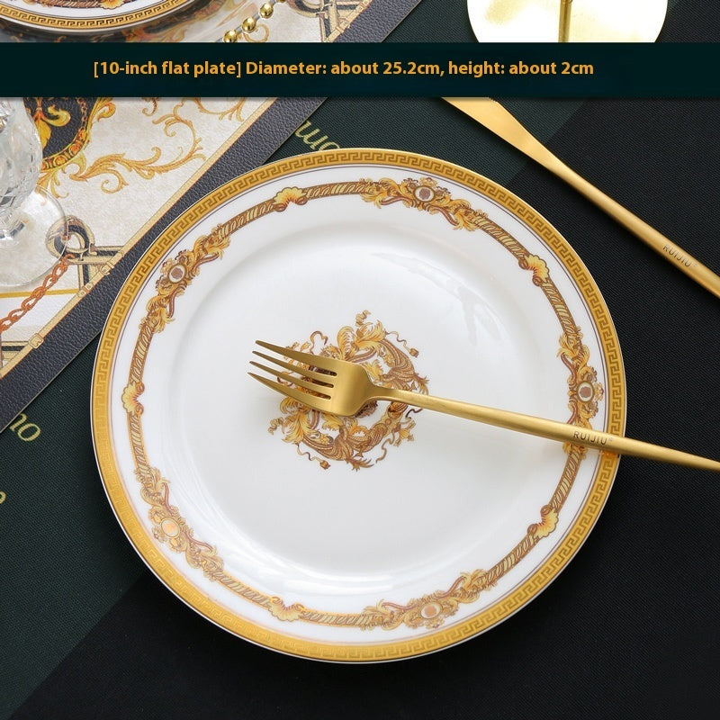 Tangshan Bone Tableware European Household Bowl Plate Dish Bowl