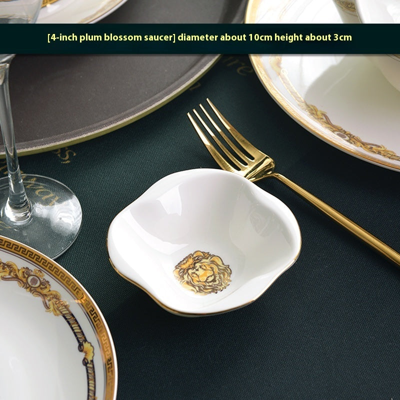 Tangshan Bone Tableware European Household Bowl Plate Dish Bowl