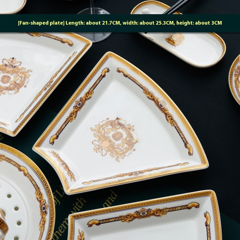 Tangshan Bone Tableware European Household Bowl Plate Dish Bowl