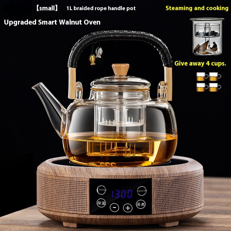 Integrated Steaming And Boiling Glass Teapot 1.3L Large Capacity