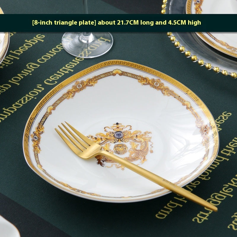 Tangshan Bone Tableware European Household Bowl Plate Dish Bowl