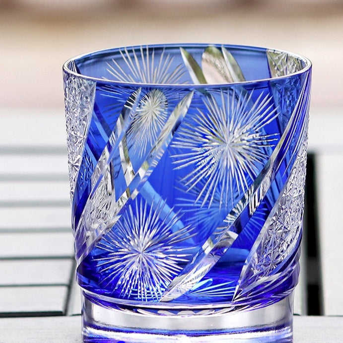 Japanese Style Edo Cut Asterism Crystal Glass
