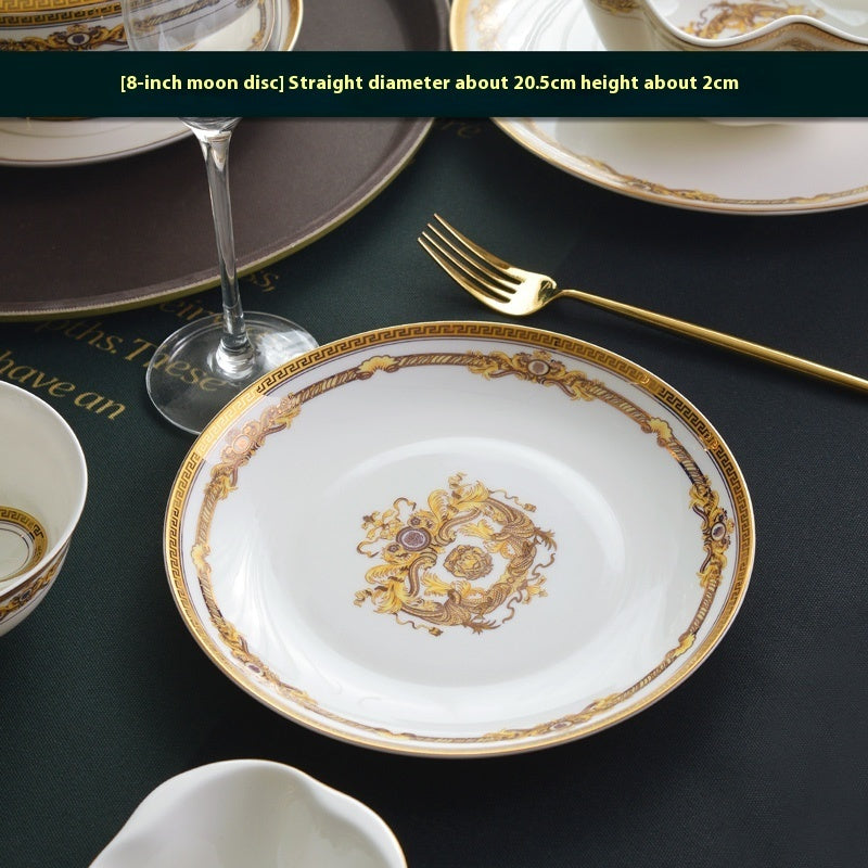 Tangshan Bone Tableware European Household Bowl Plate Dish Bowl