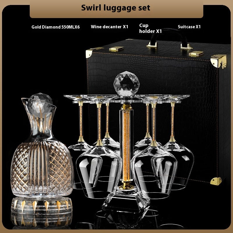 Crystal Spiral Breathing Wine Decanter Burgundy Red Wine Goblet Suit
