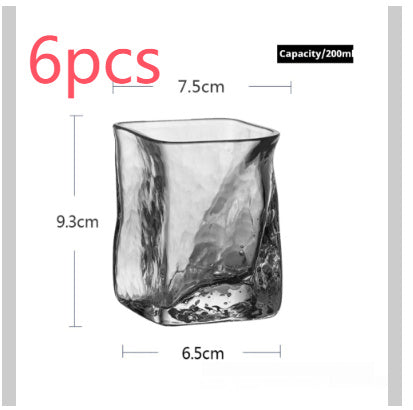 Whiskey Cup Hammered Bubble Crystal Glass