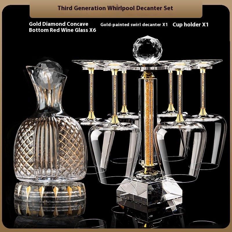 Crystal Spiral Breathing Wine Decanter Burgundy Red Wine Goblet Suit