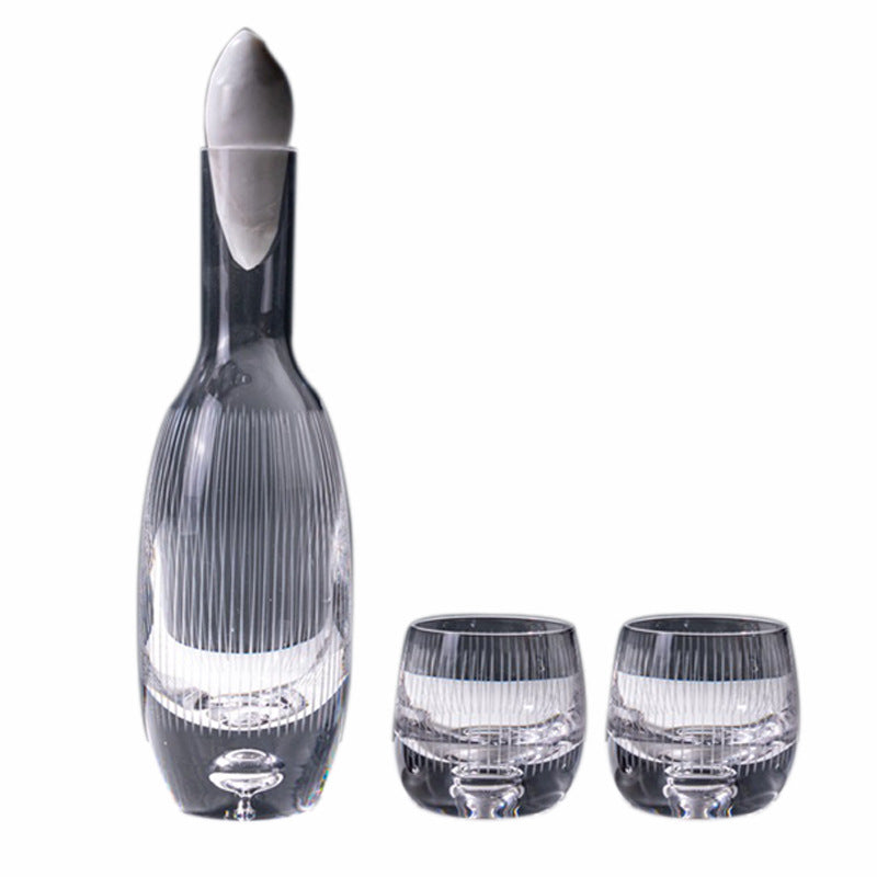 Transparent One Pot Two Cups Wine Set Suit Large Capacity Glass Light Luxury Household