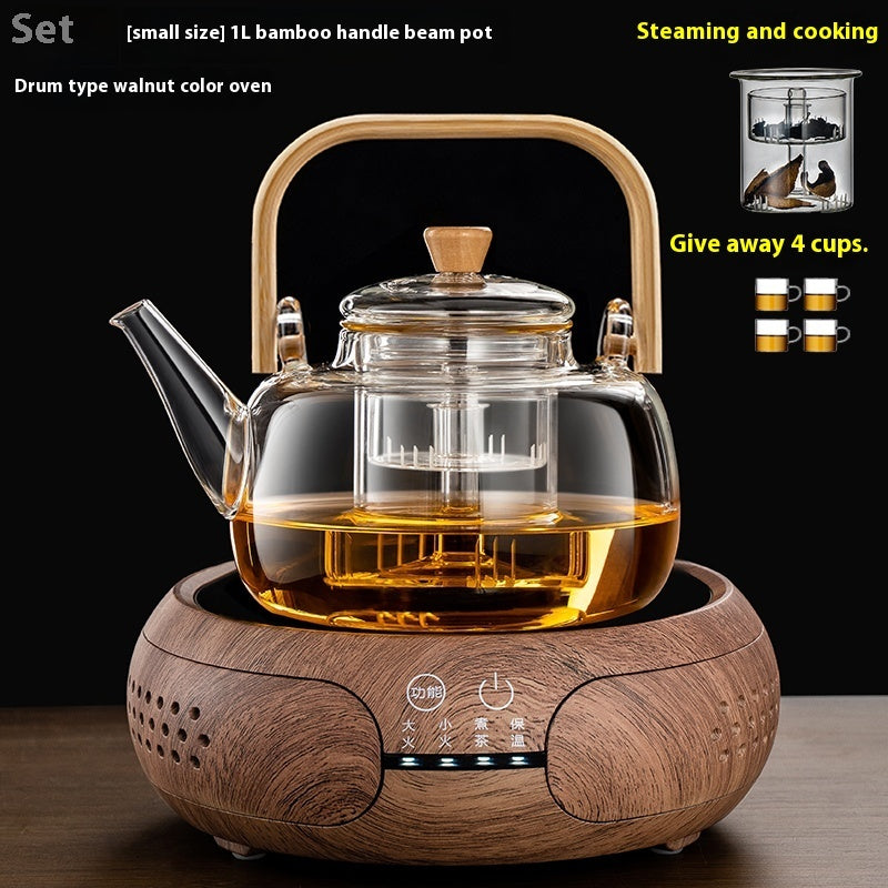 Integrated Steaming And Boiling Glass Teapot 1.3L Large Capacity