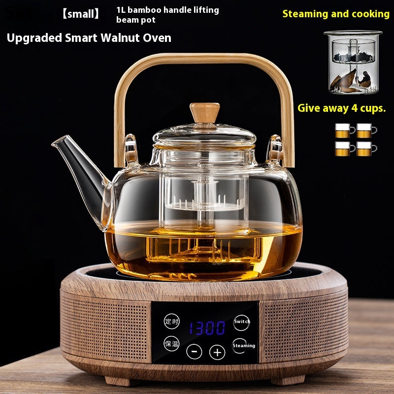 Integrated Steaming And Boiling Glass Teapot 1.3L Large Capacity