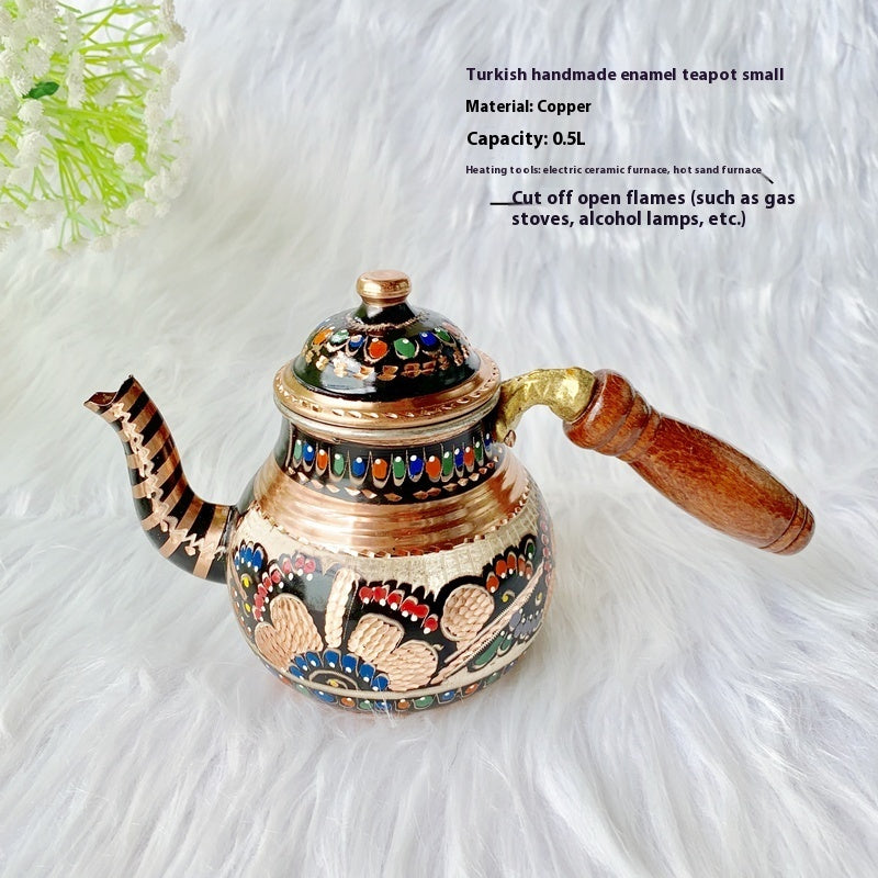 Wooden Handle Hand Painted Teapot Sets