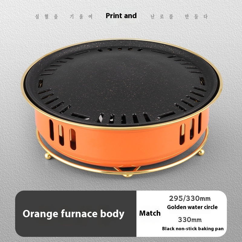 Household Carbon Commercial Round Barbecue Oven
