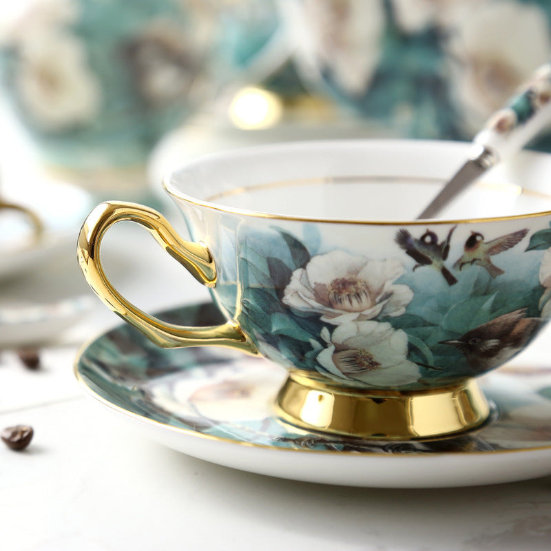 Small Exquisite Bone China Coffee Set Cup And Saucer Suit