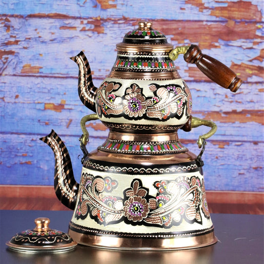 Wooden Handle Hand Painted Teapot Sets