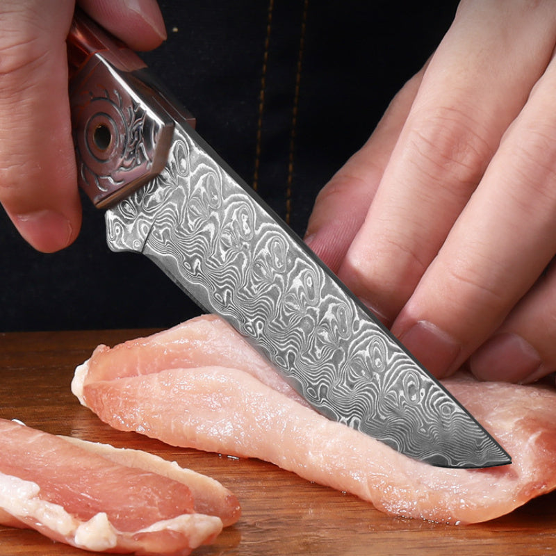 The Red-handled Fu Hand Handle Meat Knife