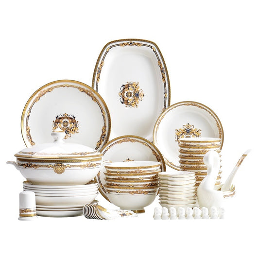 Tangshan Bone Tableware European Household Bowl Plate Dish Bowl