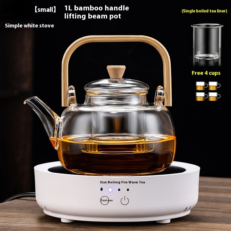 Integrated Steaming And Boiling Glass Teapot 1.3L Large Capacity