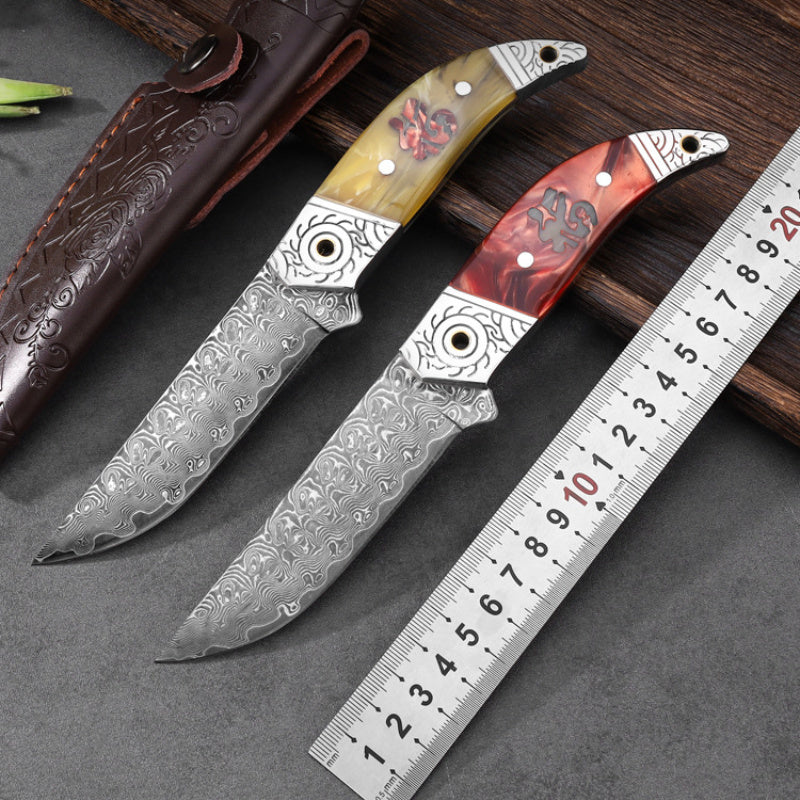 The Red-handled Fu Hand Handle Meat Knife