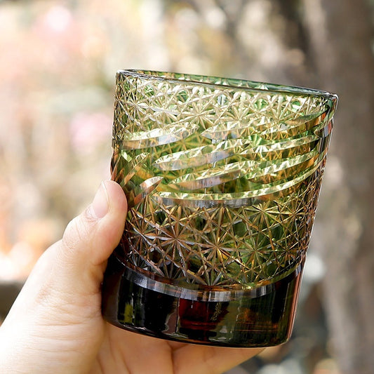 Japanese Style Edo Cut Asterism Crystal Glass