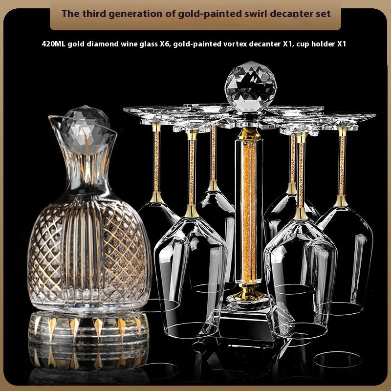 Crystal Spiral Breathing Wine Decanter Burgundy Red Wine Goblet Suit