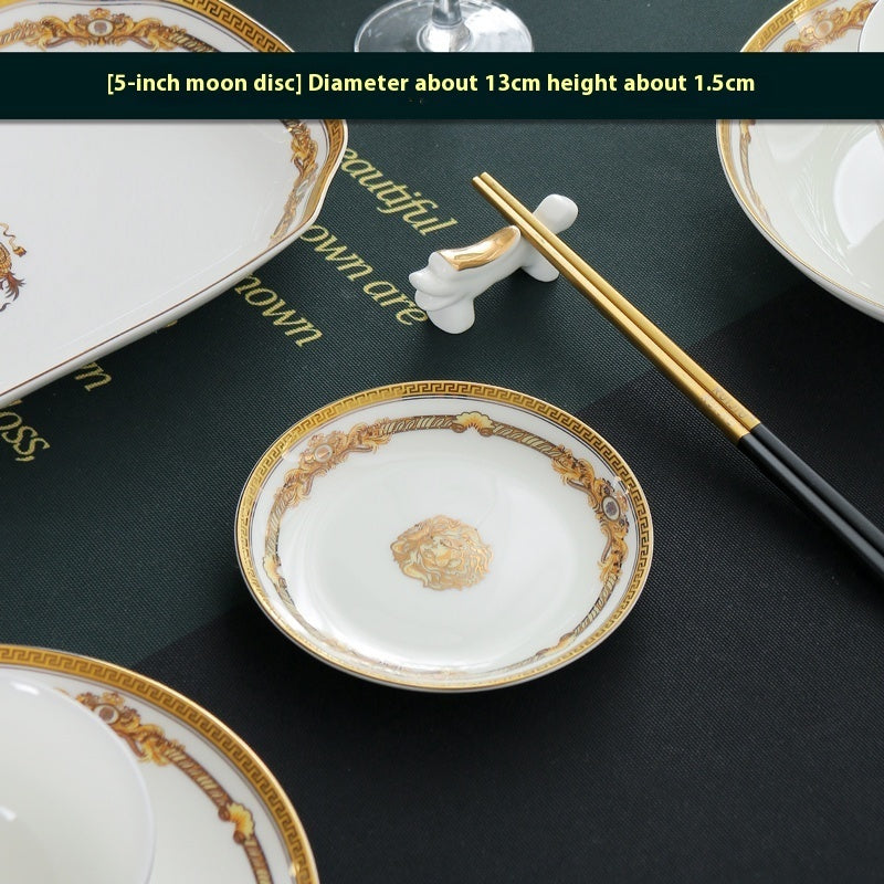 Tangshan Bone Tableware European Household Bowl Plate Dish Bowl