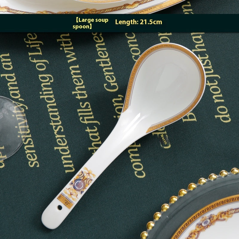 Tangshan Bone Tableware European Household Bowl Plate Dish Bowl